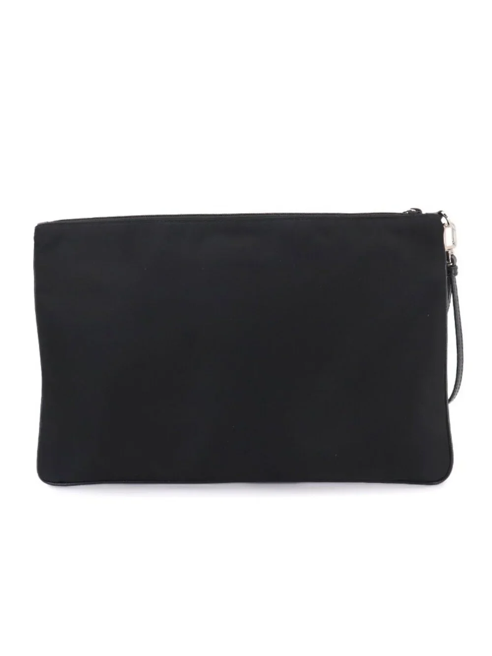 Prada Clutch Nylon Saffiano Leather Black